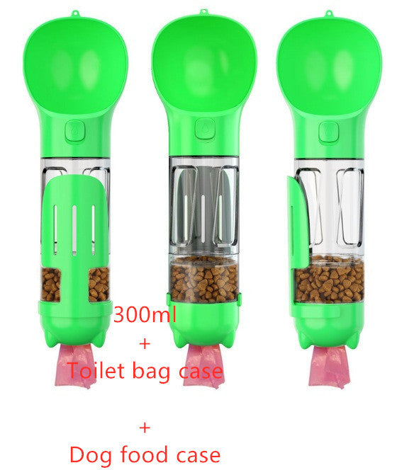 pet-water-bottle-feeder-bowl-garbage-bag-storage-portable-pet-outdoor-travel-3-in-1-dog-water-bottle-green-colour