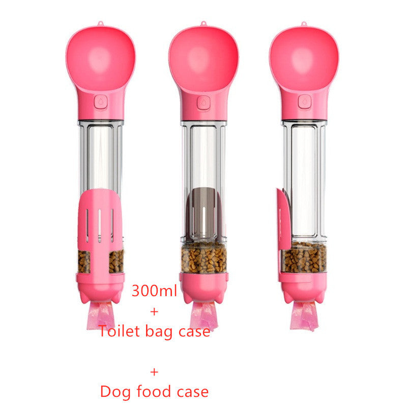 pet-water-bottle-feeder-bowl-garbage-bag-storage-portable-pet-outdoor-travel-3-in-1-dog-water-bottle-pink-features