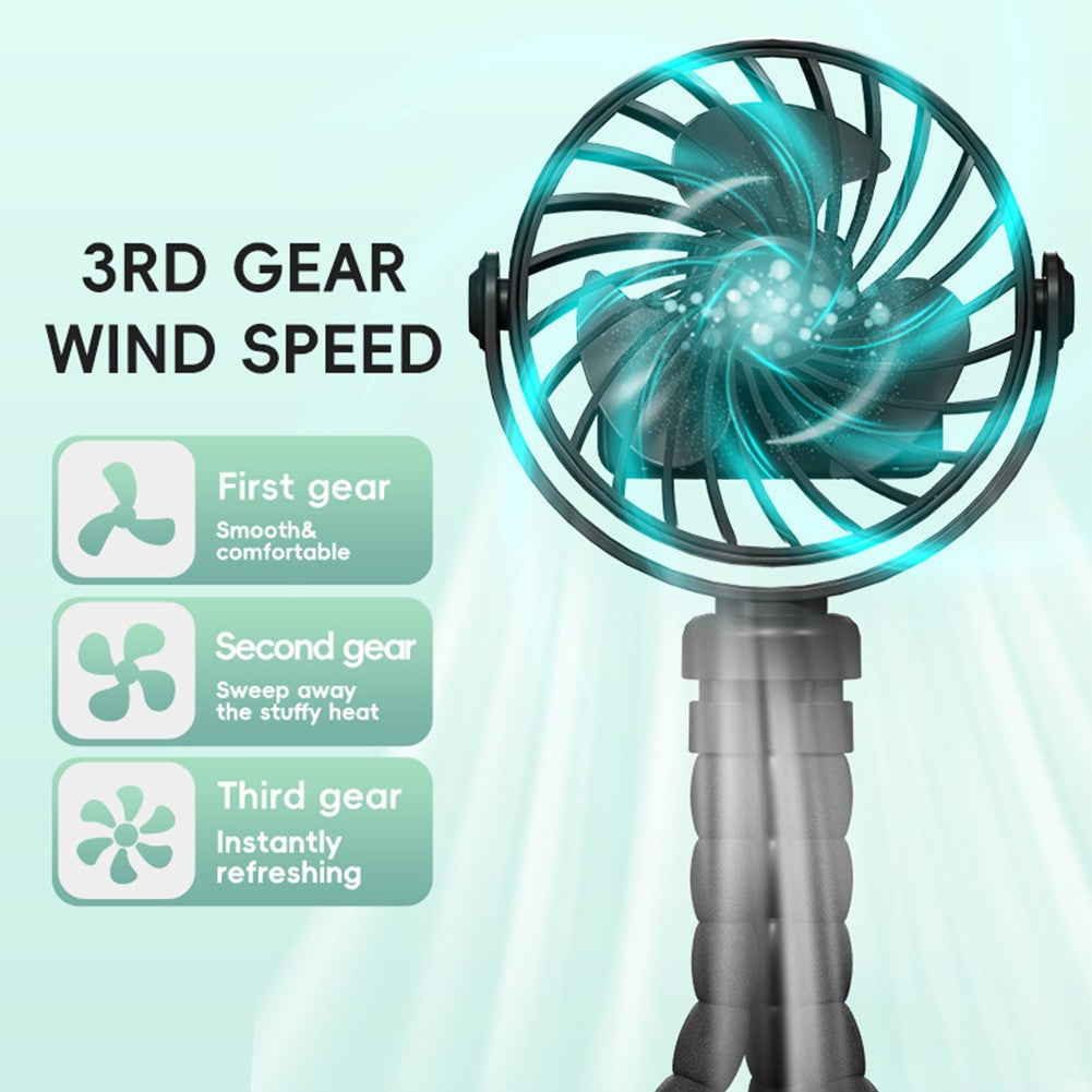 Portable Rechargeable 360° Mini Fan with Flexible Tripod