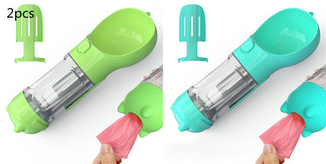 pet-water-bottle-feeder-bowl-garbage-bag-storage-portable-pet-outdoor-travel-3-in-1-dog-water-bottle-green-and-blue