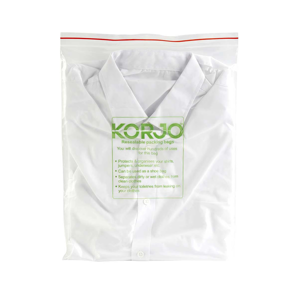 Korjo Resealable Packing Bags, pack 5