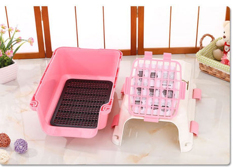 Small Dog Cat Crate Pet Carrier With Tray in Pink