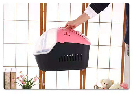 Small Portable Travel Pet Crate in Pink Colour