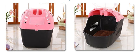 Small Portable Travel Pet Crate in Pink Colour