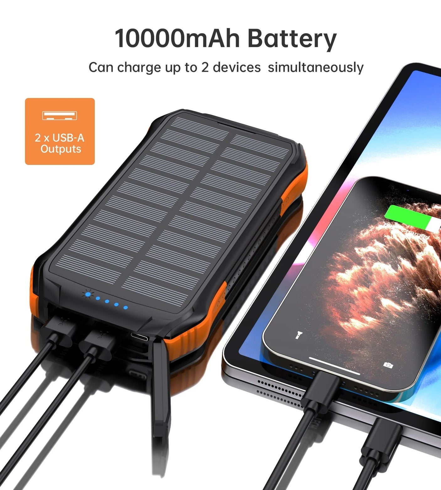 10000mAh Solar Power Bank