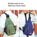 Men Oxford Chest Bag Casual Crossbody Shoulder Backpack - Green