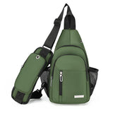 Men Oxford Chest Bag Casual Crossbody Shoulder Backpack - Green