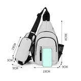 Men Oxford Chest Bag Casual Crossbody Shoulder Backpack - Light Grey