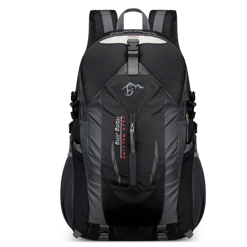 Black Lightweight Hiking Backpack - Waterproof Outdoor Travel & Camping Bag with Multi-Compartment Design