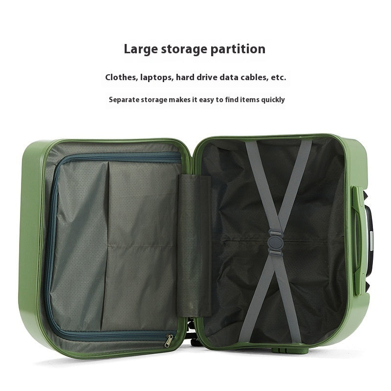 Mint Green 18-Inch Lightweight Carry-On Luggage - Waterproof & Anti-Theft Suitcase with Silent Universal Wheels