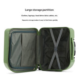 Olive Green 18-Inch Lightweight Carry-On Luggage - Waterproof & Anti-Theft Suitcase with Silent Universal Wheels