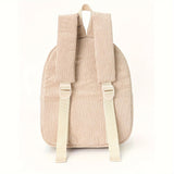 Cute Khaki Bear Backpack - Soft Corduroy Material with Adjustable Straps