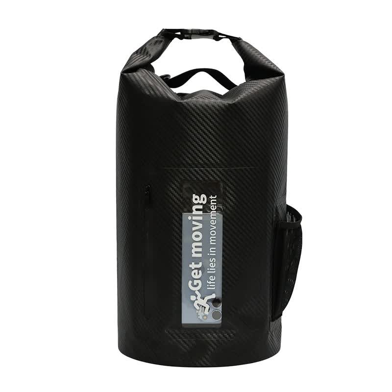 Black 10L Multifunctional Waterproof Dry Bag Backpack - Roll-Top Outdoor Bag for Water Sports and Travel