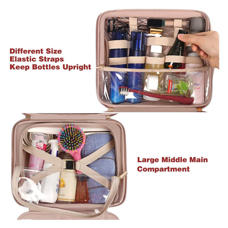 Blue Multifunctional Travel Toiletry Organizer with Hanger and Large Storage Capacity