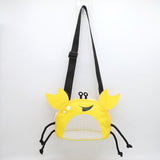 3 PCS Yellow Cute Crab Mesh Beach Bag for Kids - Shell Collecting Sand Toy Bag for Toddlers