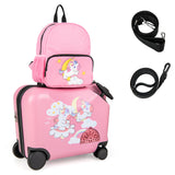 1.5 FT 4 in 1 Kids Luggage Ride on Set with Spinner Wheels