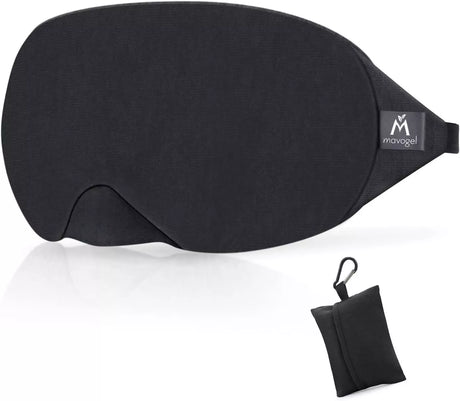 Cotton Sleep Mask - Light Blocking Sleep Eye Mask Includes Travel Pouch