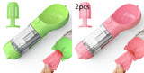 pet-water-bottle-feeder-bowl-garbage-bag-storage-portable-pet-outdoor-travel-3-in-1-dog-water-bottle-green-and-pink