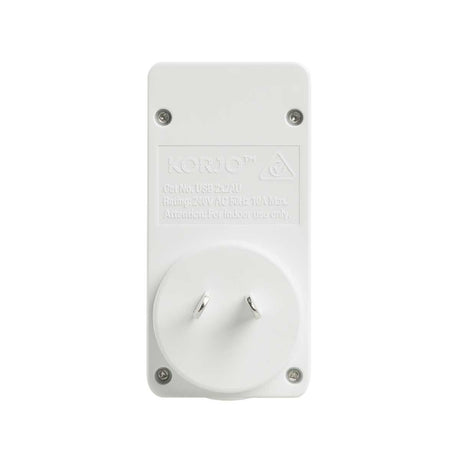 Korjo 2 port USB charger and adaptor Australia and NZ to Italy, Switzerland