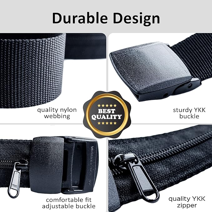 Anti Theft Travel Security Money Belt with Hidden Money Pocket