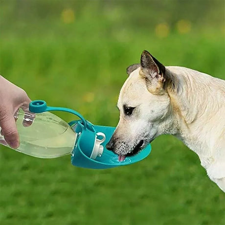 420ML Curved Travel Portable Dog Water Bottle with Built-In Scoop & Strap