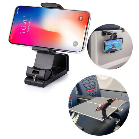 Mobile Phone Mount Holder Clip Foldable Extend Clamp for Desktop Car Train and Plane