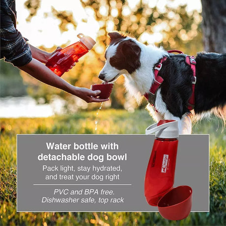 750ml Gourd Water Bottle with Detachable Dog Bowl