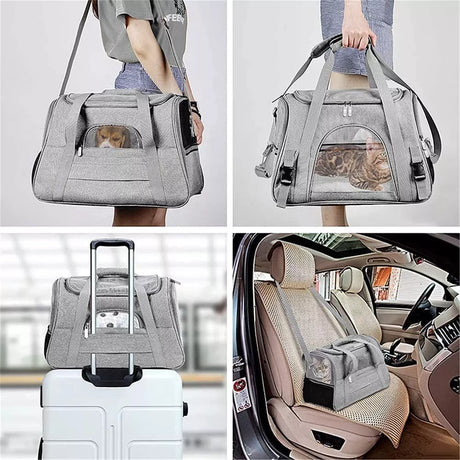 Mesh Portable Airline Approved Tote Pet Carrier Bag