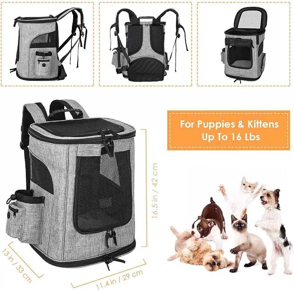 Ventilated Travel Pet Backpack Carrier for Cats & Small Dogs