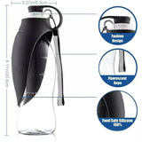 420ML Curved Travel Portable Dog Water Bottle with Built-In Scoop & Strap