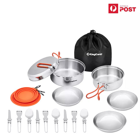 25PCS Stainless Steel Camping Cookware Mess Kit