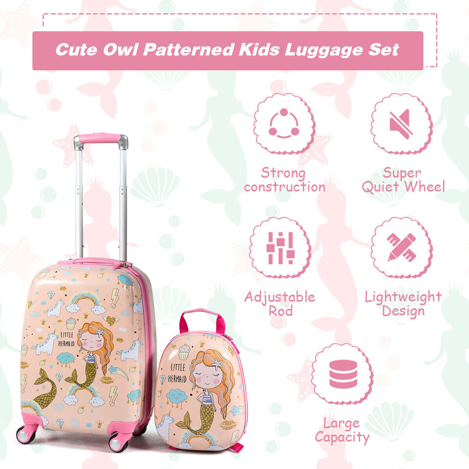 2in 1 Kids Travel Luggage Carry on Backpack Set