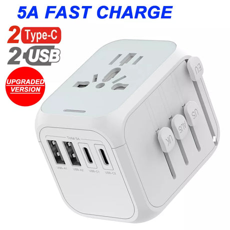 Universal Travel Adapter 3 USB & Type-C | 3.4A Power Converter