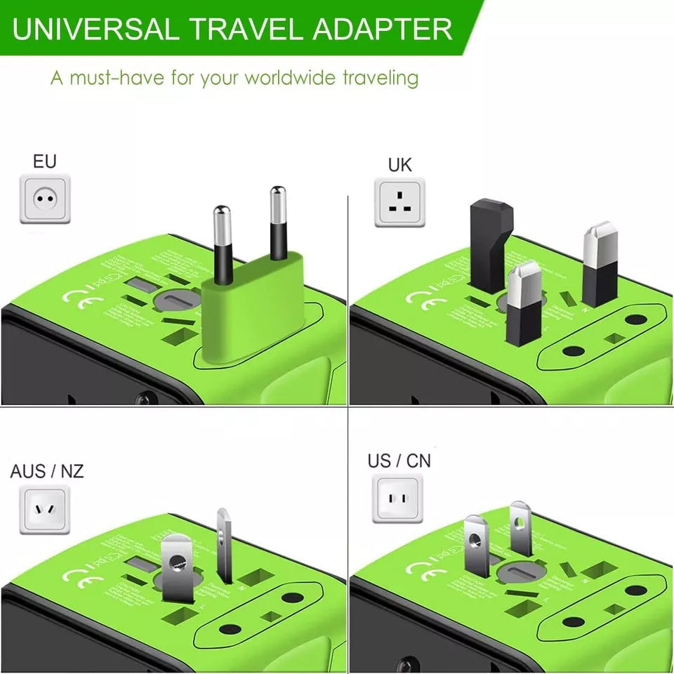 Universal Travel Adapter 3 USB & Type-C | 3.4A Power Converter