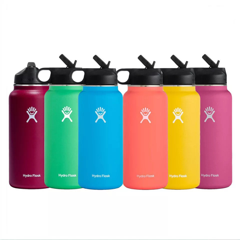 Hydro Flask 32oz (946ml) Wide Mouth Water Bottle with Straw Lid