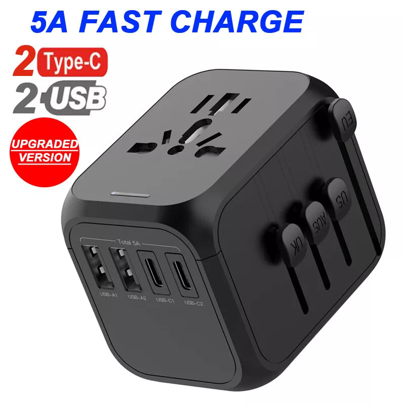 Universal Travel Adapter 3 USB & Type-C | 3.4A Power Converter