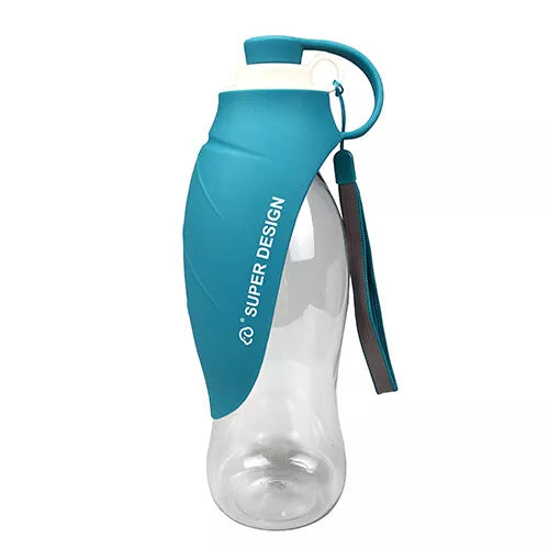 420ML Curved Travel Portable Dog Water Bottle with Built-In Scoop & Strap