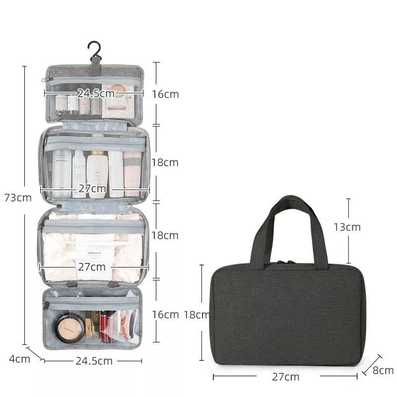 Large Hanging Hook Toiletry Bag - Multiple Colours