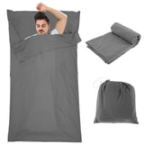 waterproof-sleeping-bag-liner-in-grey-colour-demonstration