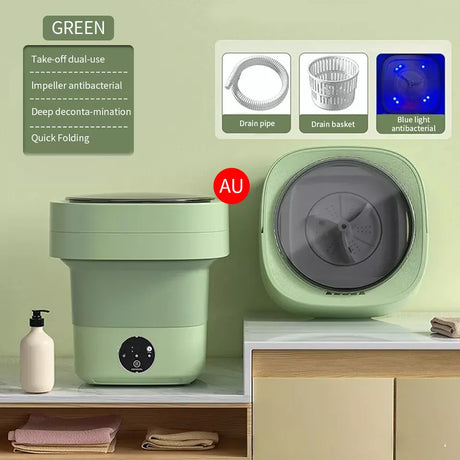 11L Mini Washing Machine Foldable Washing Bucket Portable Travel Laundry Machine