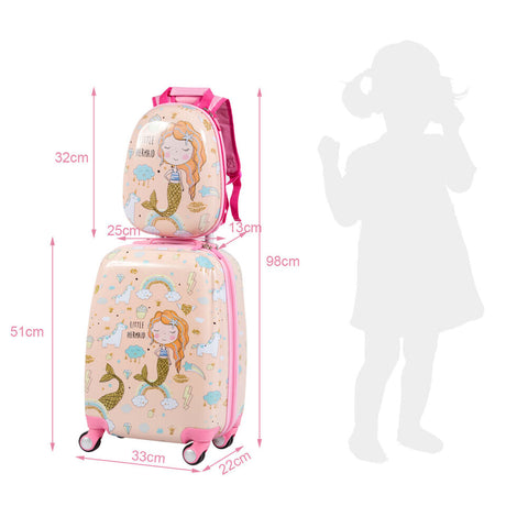 2in 1 Kids Travel Luggage Carry on Backpack Set