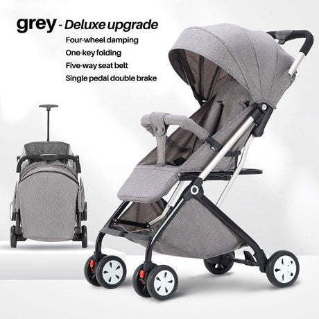 Lightweight Foldable Baby Stroller - Compact Travel Pram for Planes