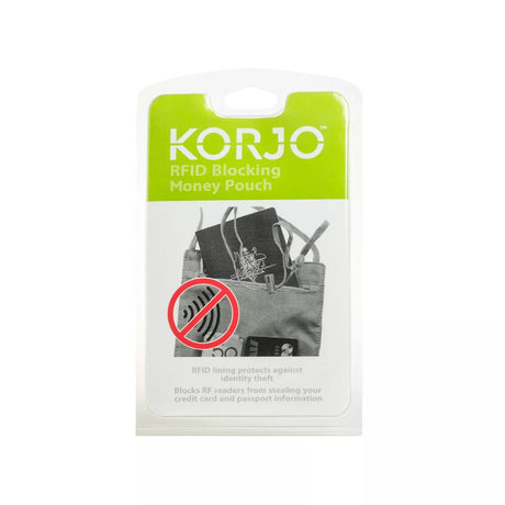 Korjo RFID Blocking Money Pouch Neck Travel Wallet Bag Passport Card Holder