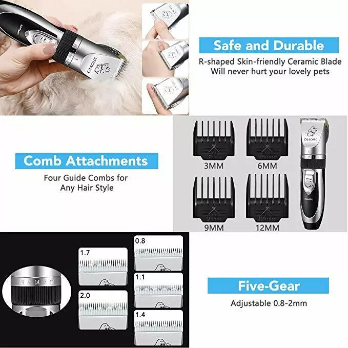 Electric Pet Cordless Hair Shaver Grooming Kit