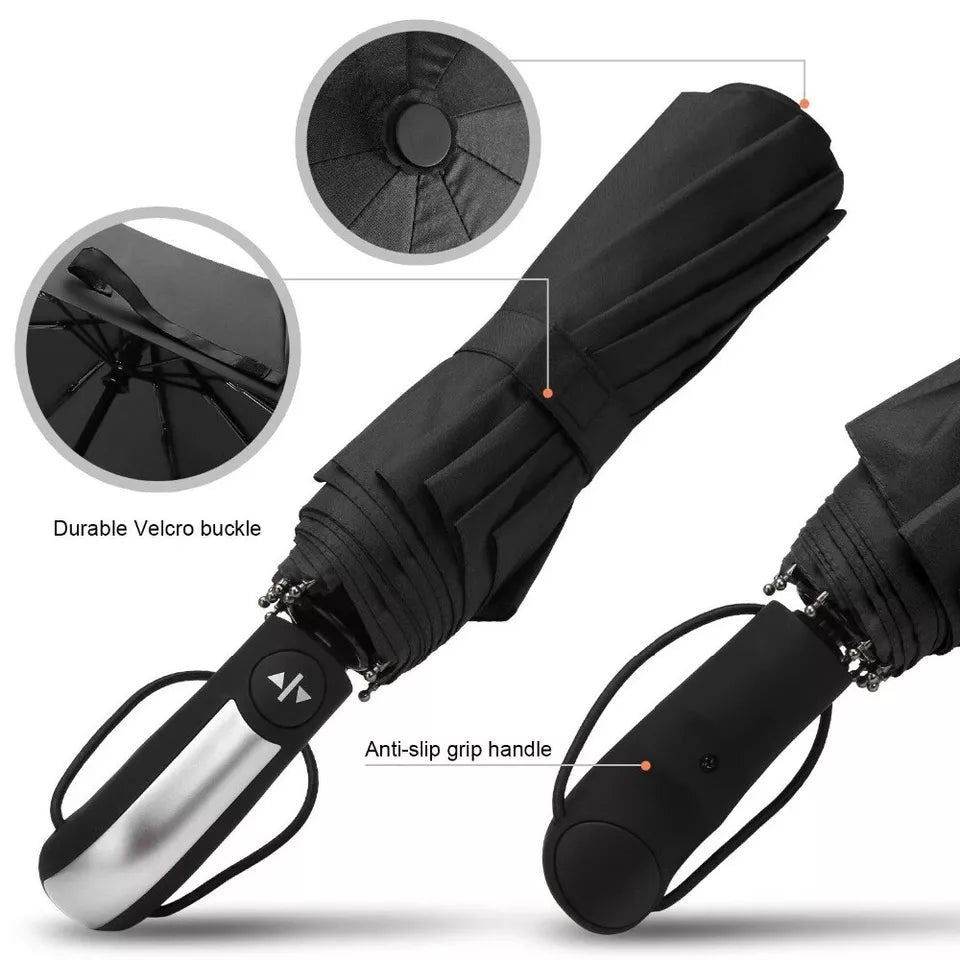 10 Ribs Portable Travel Automatic UV Windproof Folding Umbrella