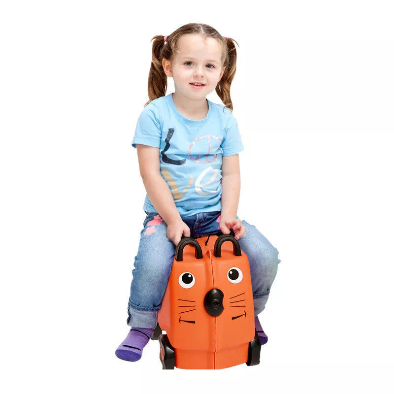 18L Tiger Kids Ride on Trolley Luggage with Straps and Handles