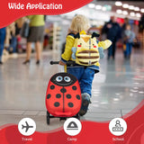 2 in 1 Kids Bettle Luggage Ride on Set with Led Spinner Wheels