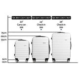 Wanderlite 3-Piece Luggage Set – TSA Approved Hard Shell Suitcase with Straps, White