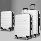 Wanderlite 3-Piece Luggage Set – TSA Approved Hard Shell Suitcase with Straps, White