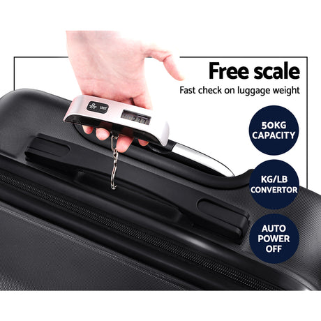 Wanderlite 20" 55cm Luggage Trolley Travel Suitcase Set TSA Hard Case Lightweight Strap